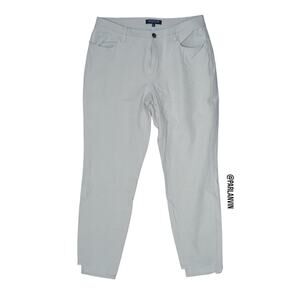 Lafayette 148 Tapered Skinny Cotton Stretch Ankle Denim Tan Size 8 Medium